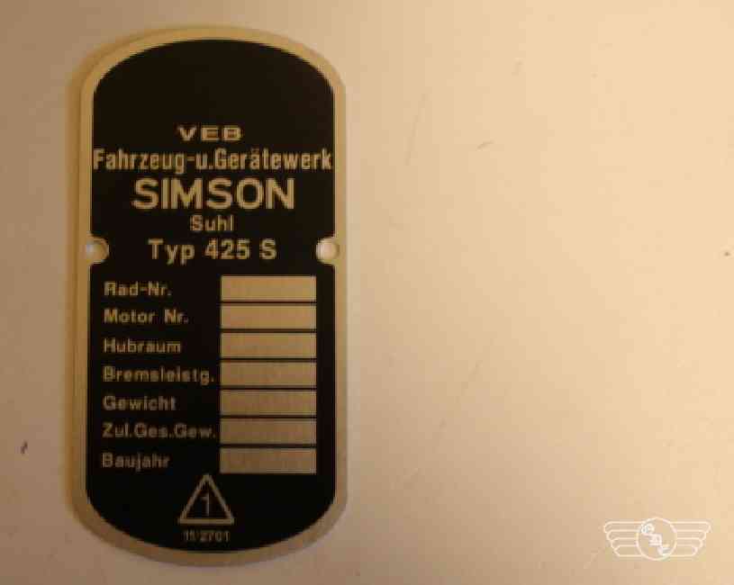 Typenschild AWO Sport